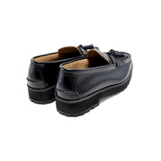 MENS TANK SOLE QUILT TASSEL LOAFERS/BLACK