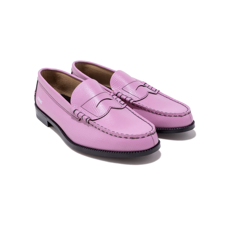 MENS EMBOSSED LOAFERS / PINK LIZARD