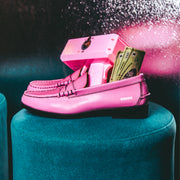 MENS EMBOSSED LOAFERS / PINK LIZARD