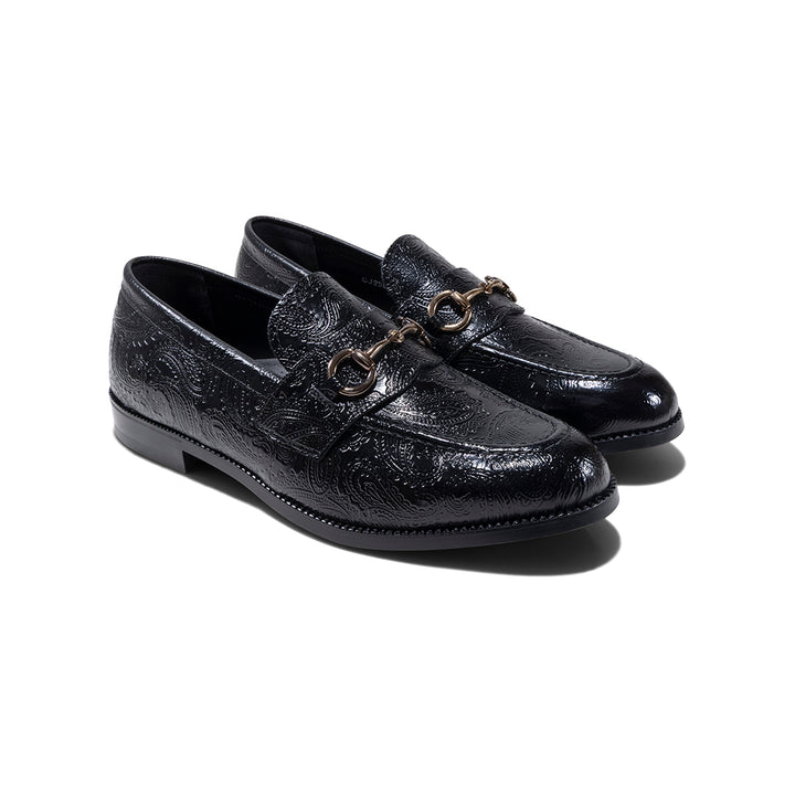 KENFORD MENS BIT LOAFERS / BLACK PAISLEY