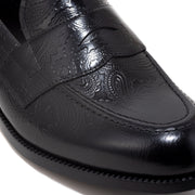 KENFORD MENS EMBOSSED LOAFERS / BLACK PAISLEY