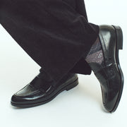 KENFORD MENS EMBOSSED LOAFERS / BLACK PAISLEY