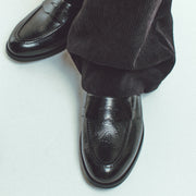 KENFORD MENS EMBOSSED LOAFERS / BLACK PAISLEY
