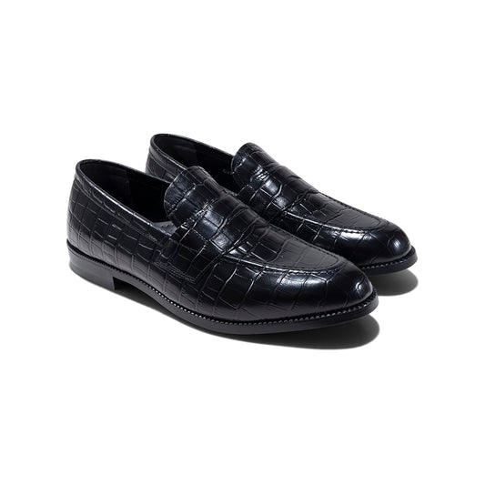 【10/10(Sat) 12:00発売開始】KENFORD MENS EMBOSSED LOAFERS / BLACK CROCODILE