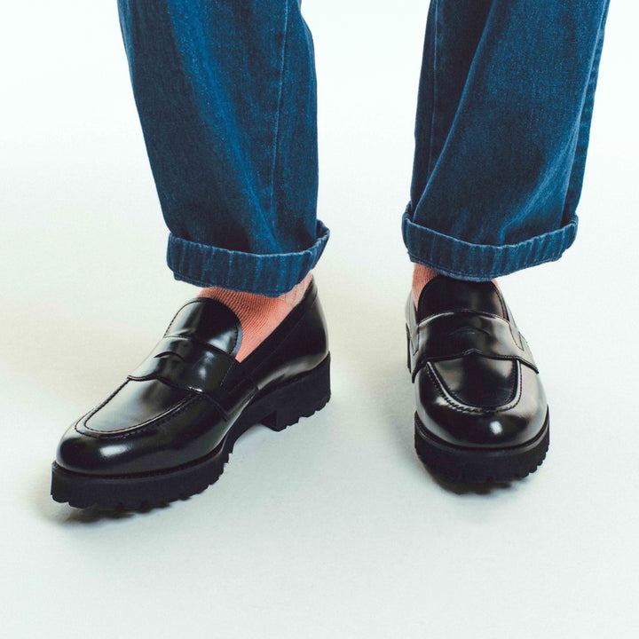 KENFORD MENS TANK SOLE LOAFERS/BLACK