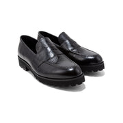 【8월 20일(수) 12:00 발매 개시】KENFORD MENS TANK SOLE LOAFERS / BLACK PAISLEY