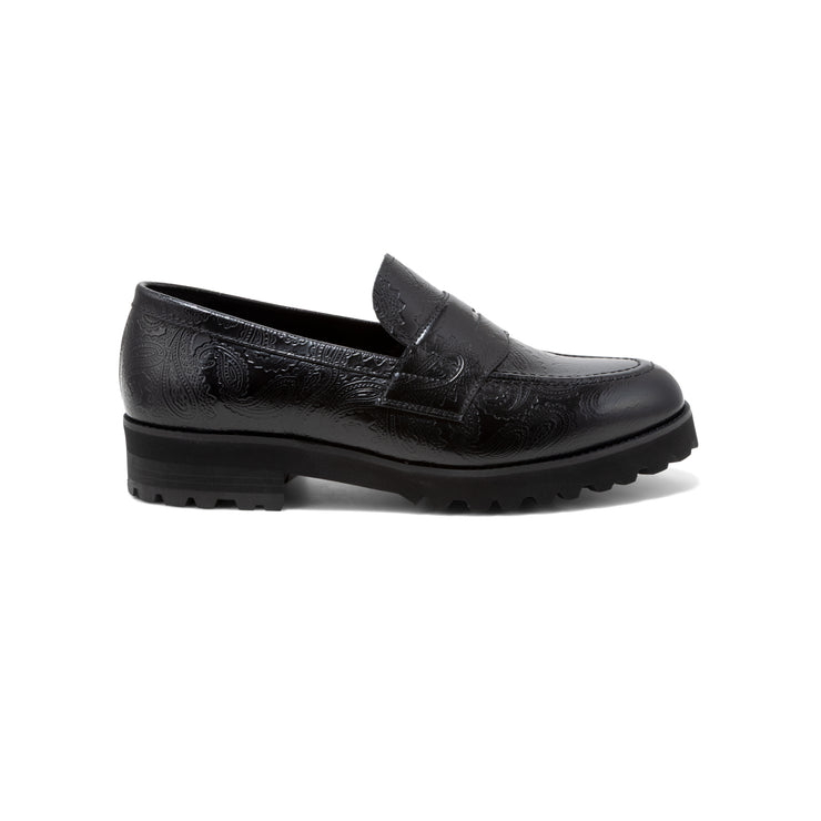 【8월 20일(수) 12:00 발매 개시】KENFORD MENS TANK SOLE LOAFERS / BLACK PAISLEY