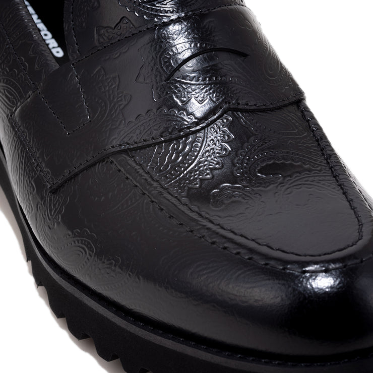 【8월 20일(수) 12:00 발매 개시】KENFORD MENS TANK SOLE LOAFERS / BLACK PAISLEY