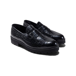 【10/10(Sat) 12:00発売開始】KENFORD MENS TANK SOLE LOAFERS / BLACK CROCODILE