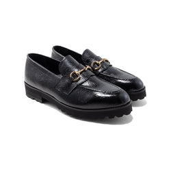 KENFORD MENS TANK SOLE BIT LOAFERS / BLACK PAISLEY