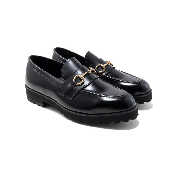 KENFORD MENS TANK SOLE BIT LOAFERS / BLACK