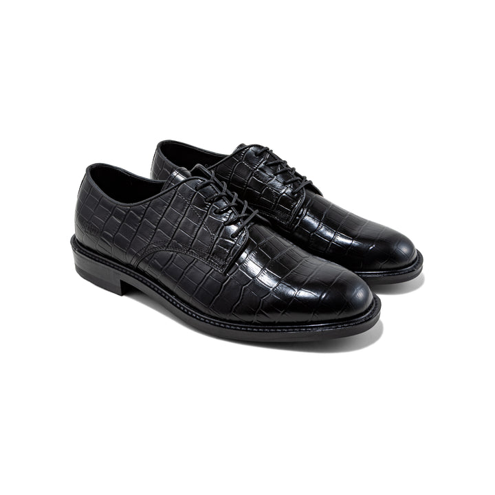 MENS CLASSIC PLAIN TOE / BLACK CROCODILE