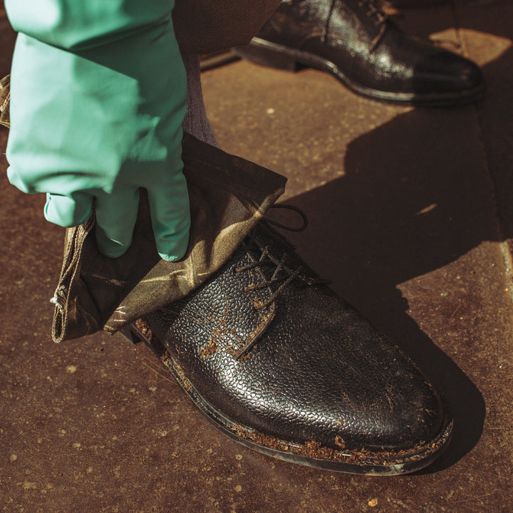 MENS CLASSIC PLAIN TOE / BLACK SCOTCH GRAIN