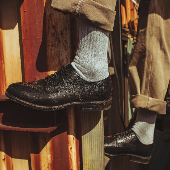 MENS CLASSIC PLAIN TOE / BLACK SCOTCH GRAIN