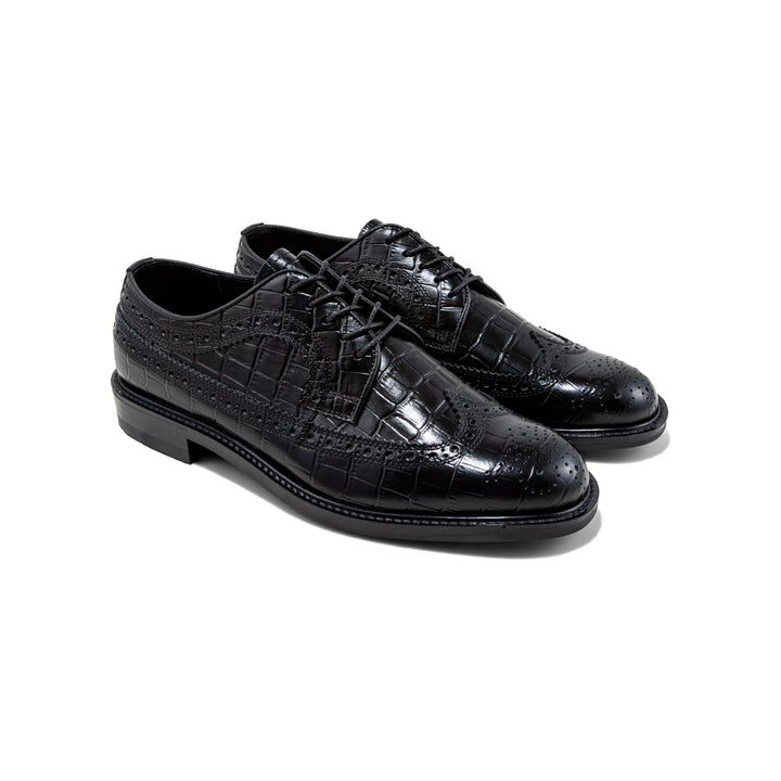 MENS CLASSIC WING TIP / BLACK CROCODILE