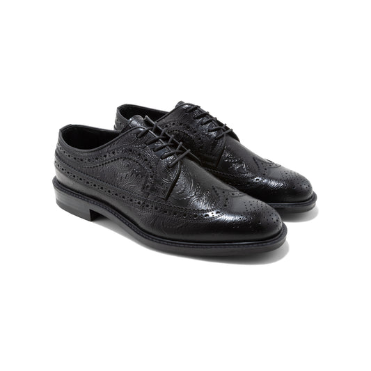 MENS CLASSIC WING TIP / BLACK PAISLEY