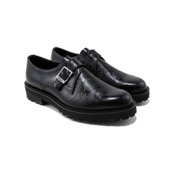 MENS NEW CLASSIC MONK STRAP SHOES / BLACK PAISLEY