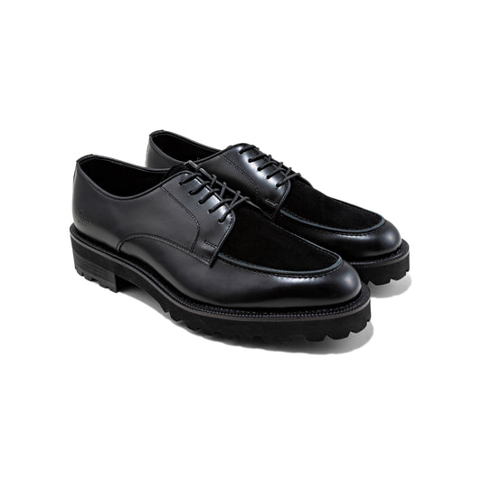 MENS NEW CLASSIC U-MOC LACE UP SHOES / BLACK BLACK SUEDE