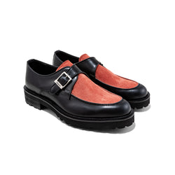 【8/8(sat) 12:00発売開始】MENS NEW CLASSIC U-MOC MONK STRAP / BLACK RED SUEDE