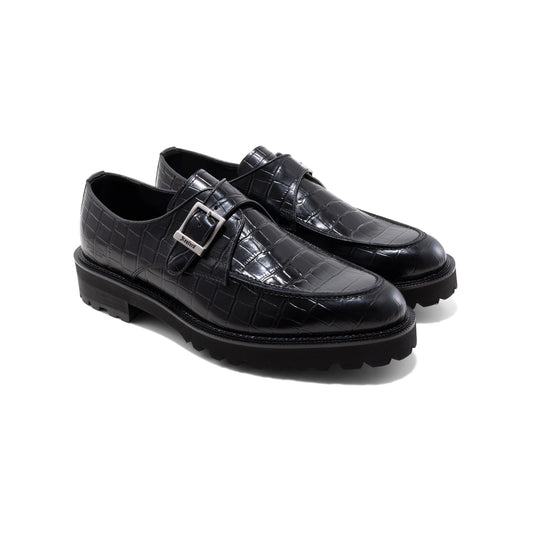 【26年3月7日(土)12:00発売開始】MENS NEW CLASSIC U-TIP MONK STRAP / BLACK CROCODILE