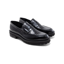 【2月21日(土) 12:00- 発売予定】MENS NEW CLASSIC COIN LOAFERS / BLACK BLACK CROCODILE