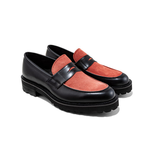 【8/8(sat) 12:00発売開始】MENS NEW CLASSIC COIN LOAFERS / BLACK RED SUEDE