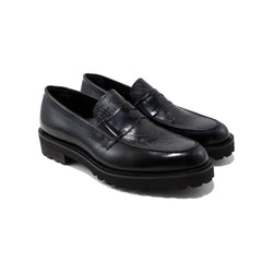 MENS NEW CLASSIC COIN LOAFERS / BLACK BLACK PAISLEY