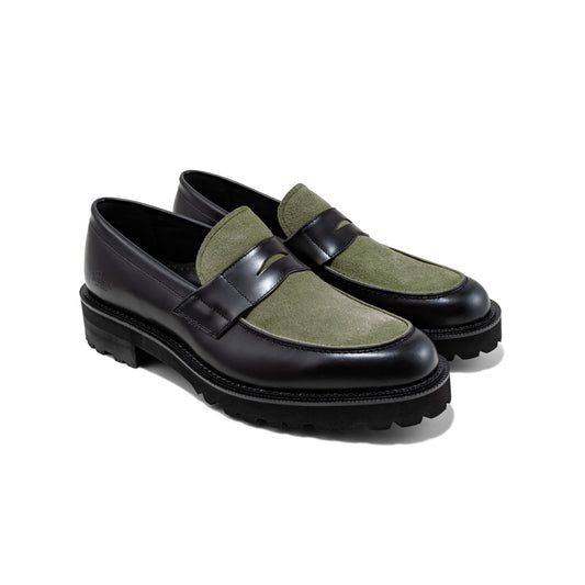【6/13(Sat) 12:00発売開始】MENS NEW CLASSIC COIN LOAFERS / BLACK KHAKI SUEDE