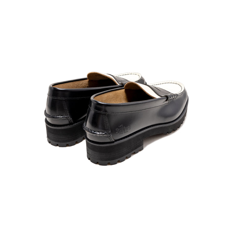 WOMENS TANK SOLE LOAFERS / BLACK WHITE – THE KENFORD FINESHOES