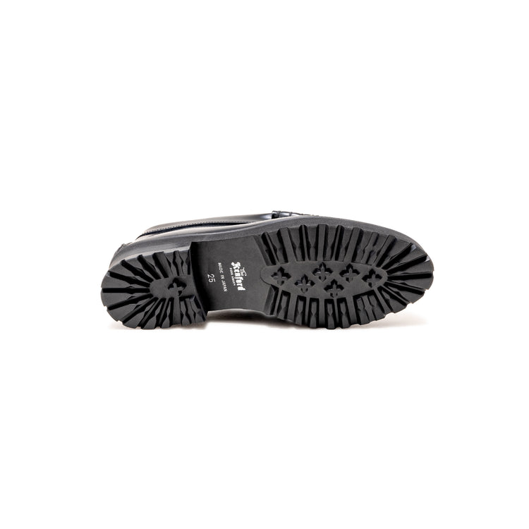 WOMENS TANK SOLE LOAFERS / BLACK WHITE – THE KENFORD FINESHOES