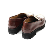 WOMENS TANK SOLE LOAFERS / DARK BROWN WHITE
