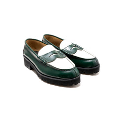 WOMENS TANK SOLE LOAFERS / GREEN WHITE