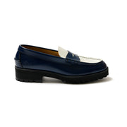 WOMENS TANK SOLE LOAFERS / NAVY WHITE
