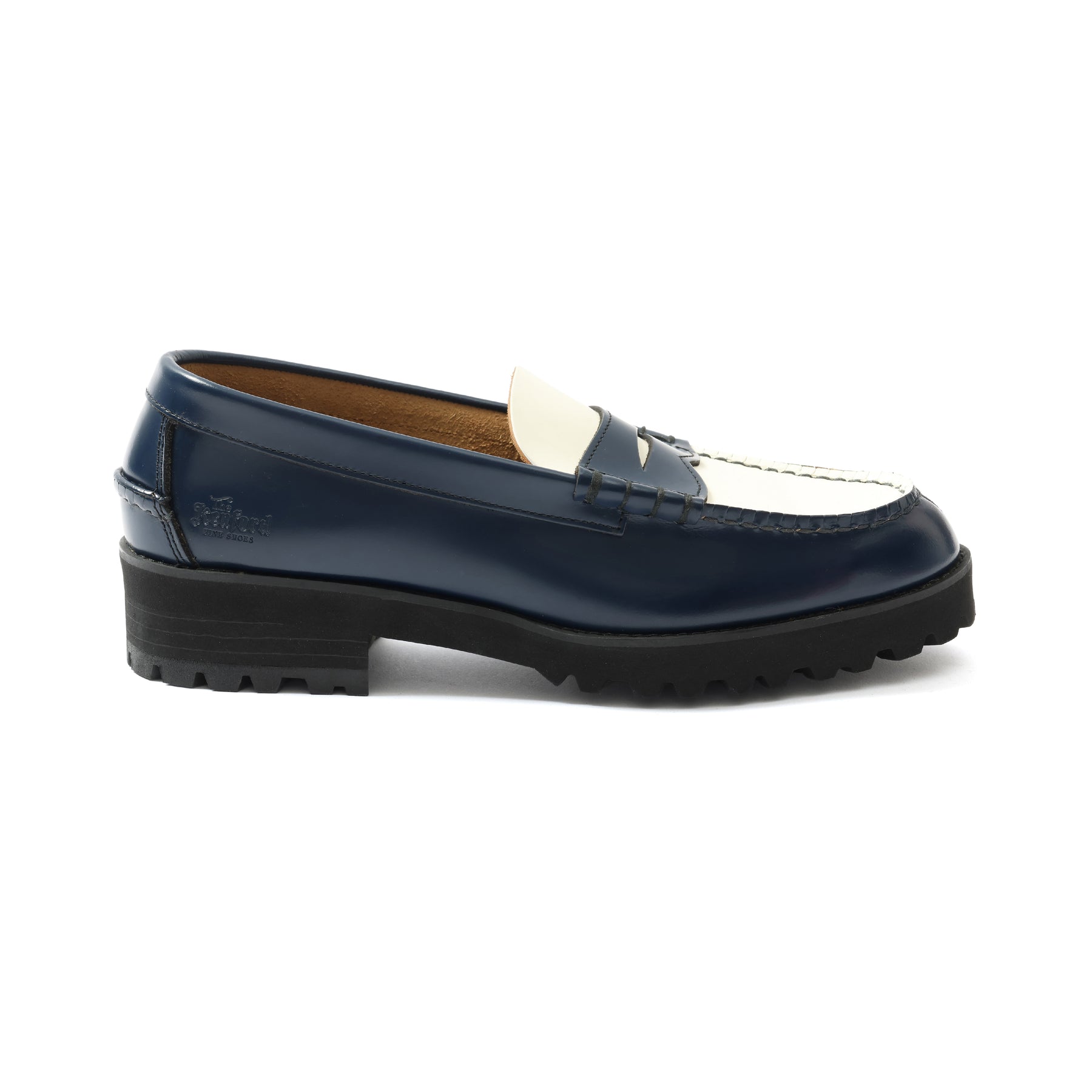 Women's navy and white on sale loafers