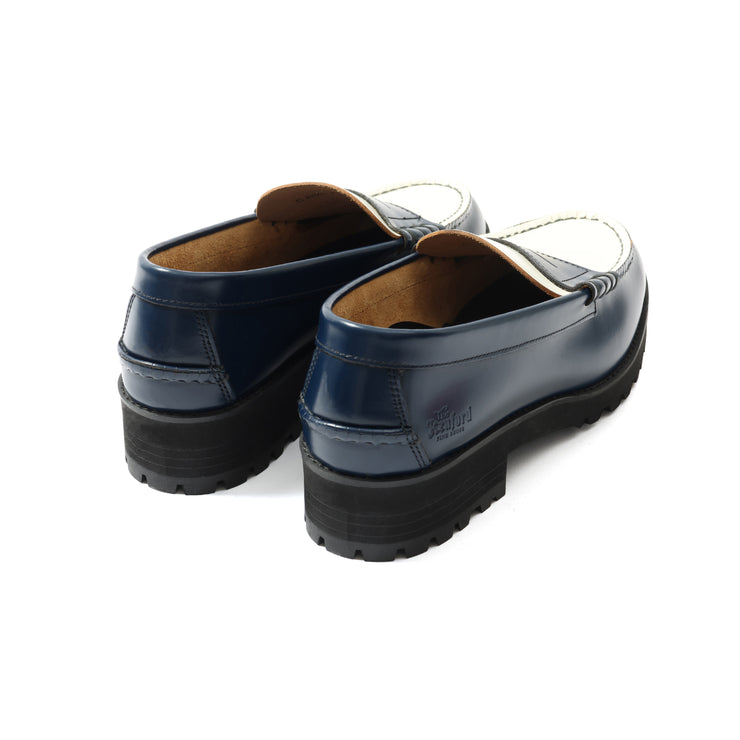 WOMENS TANK SOLE LOAFERS / NAVY WHITE – THE KENFORD FINESHOES