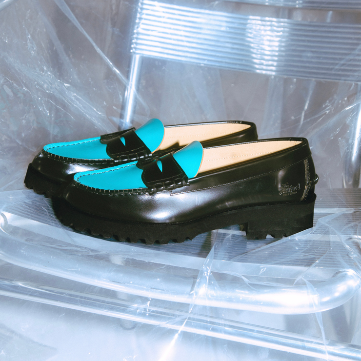 [Sales start on Friday, July 5th at 10:30] WOMENS TANK SOLE LOAFERS / BLACK TURQUOISE BLUE