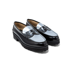 WOMENS TANK SOLE LOAFERS / BLACK SILVER