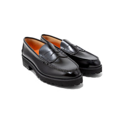 WOMENS TANK SOLE LOAFERS "ICON of FLIGHT" / BLACK NYLON EMBOSSED