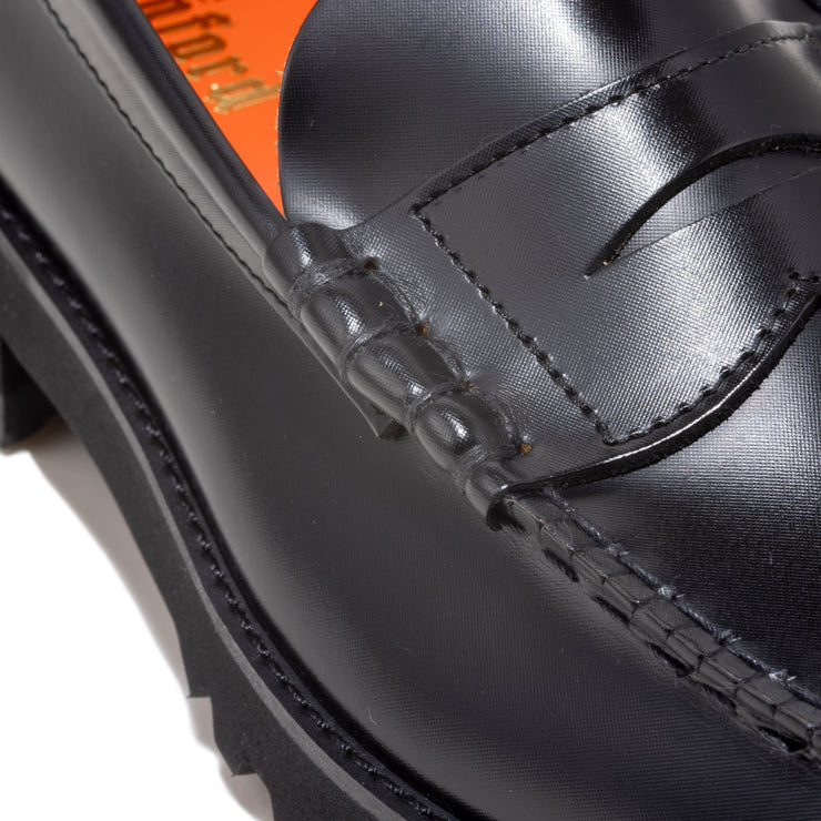 【8月30日（土） AVIREX 各店にて発売開始】WOMENS TANK SOLE LOAFERS "ICON of FLIGHT" / BLACK NYLON EMBOSSED
