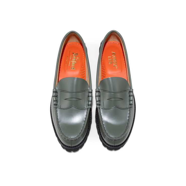 【8月30日（土） AVIREX 各店にて発売開始】WOMENS TANK SOLE LOAFERS "ICON of FLIGHT" / SAGE NYLON EMBOSSED