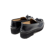 WOMENS TANK SOLE QUILT TASSEL LOAFERS / BLACK