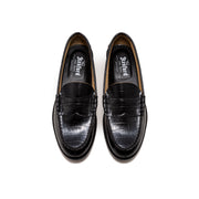 WOMENS EMBOSSED LOAFERS / BLACK CROCODILE