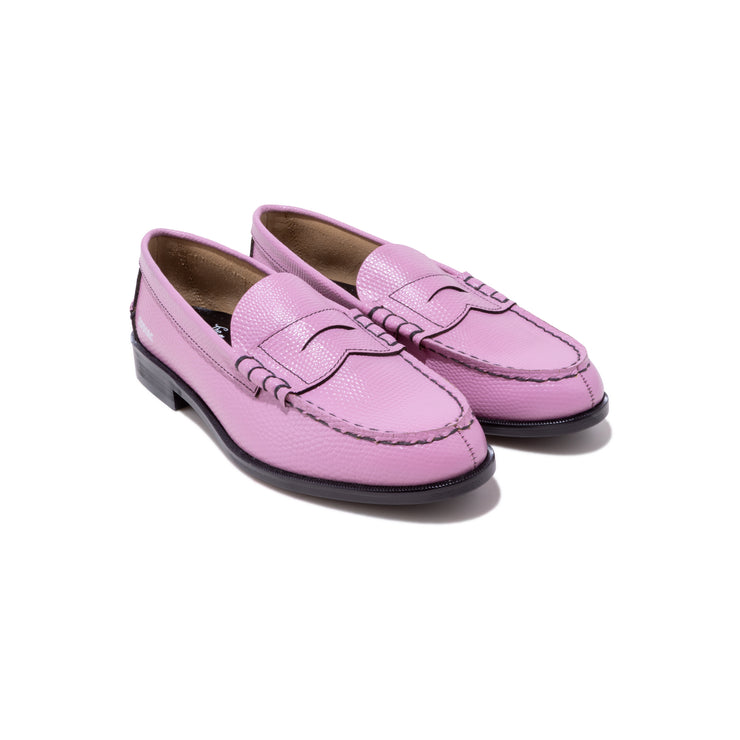 WOMENS EMBOSSED LOAFERS / PINK LIZARD