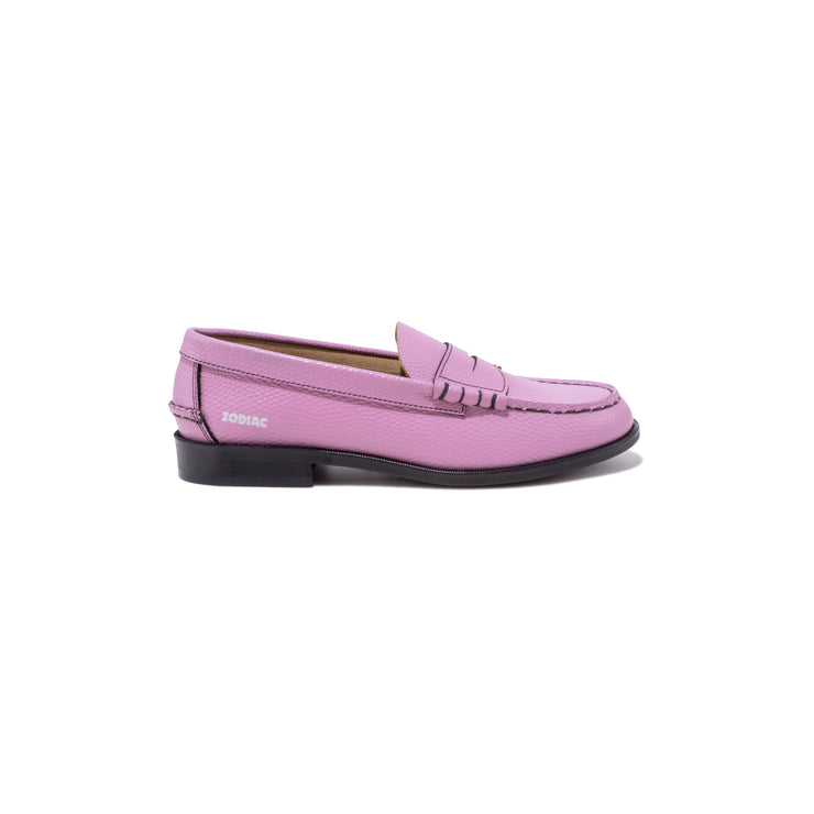 WOMENS EMBOSSED LOAFERS / PINK LIZARD