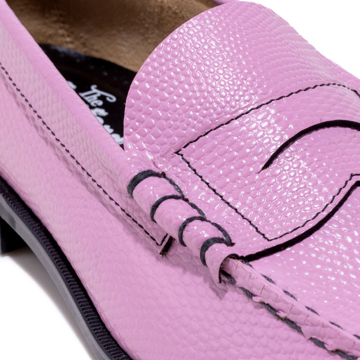 WOMENS EMBOSSED LOAFERS / PINK LIZARD