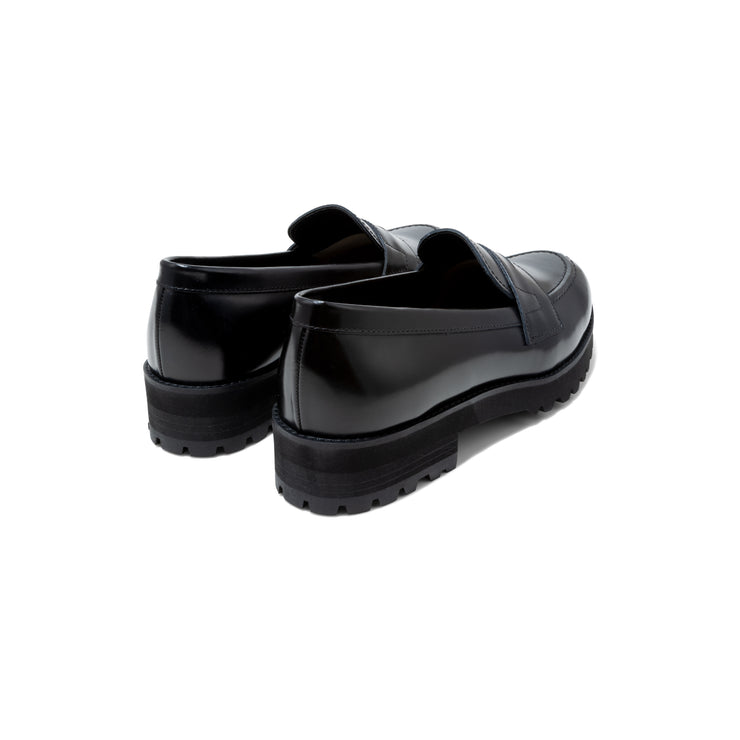 KENFORD WOMENS TANK SOLE LOAFERS / BLACK