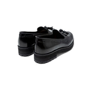 KENFORD WOMENS TANK SOLE TASSEL LOAFERS / BLACK