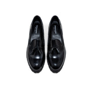 KENFORD WOMENS TANK SOLE TASSEL LOAFERS / BLACK