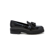 KENFORD WOMENS TANK SOLE TASSEL LOAFERS / BLACK