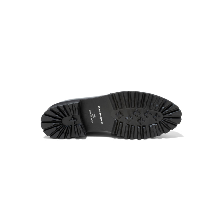 KENFORD WOMENS TANK SOLE EMBOSSED LOAFERS / BLACK PAISLEY